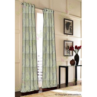 Green stencil polycotton main curtain designs