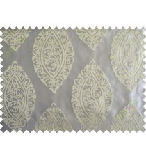 Grey green motif poly main curtain designs