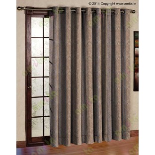 Brown beige vertical weave polycotton main curtain designs