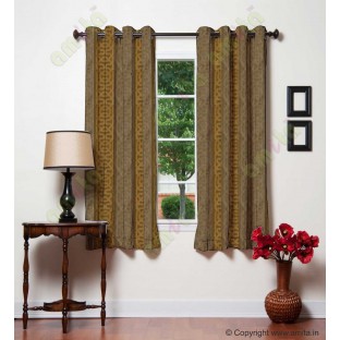 Yellow brown vertical weave polycotton main curtain designs