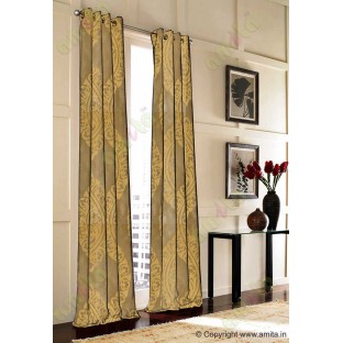 Yellow brown motif poly main curtain designs