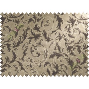 Chocolate brown beige color texture damask poly sofa fabric