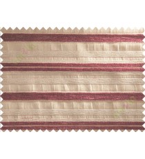 Maroon beige colour soft horizontal stripes poly sofa fabric