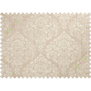 Beige damask poly main curtain designs