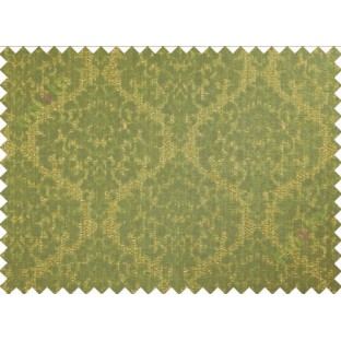 Green yellow damask poly main curtain designs