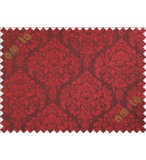Brown red damask poly main curtain designs