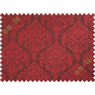 Brown red damask poly main curtain designs