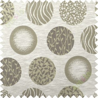 Brown beige geometric polycotton main curtain designs