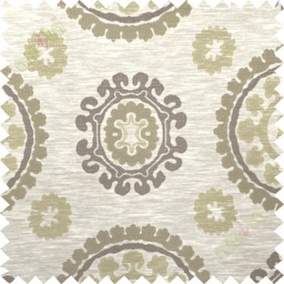 Brown beige quatrefoil poly main curtain designs