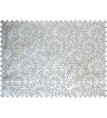 White Grey Color Vine Creeper Pattern Polycotton Main Curtain-Designs
