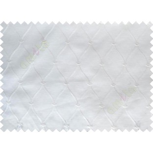 Pure White Emb Safavieh Moroccan Pattern with Transparent Background Polycotton Sheer Curtain-Designs
