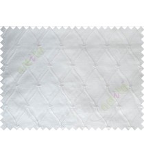 Pure White Emb Safavieh Moroccan Pattern Polycotton Main Curtain-Designs