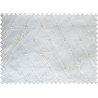 Pure White Emb Safavieh Moroccan Pattern Polycotton Main Curtain-Designs