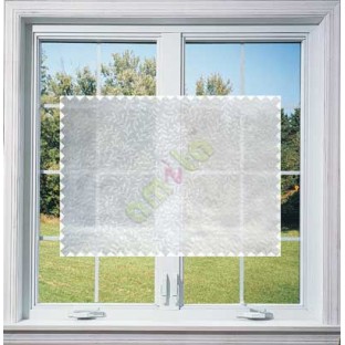 Pure White Color Vine Creeper Pattern with Transparent Background Polycotton Sheer Curtain-Designs