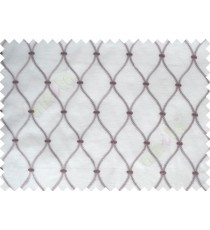 Pure White Purple Emb Safavieh Moroccan Pattern with Transparent Background Polycotton Sheer Curtain-Designs