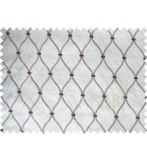 Pure White Purple Emb Safavieh Moroccan Pattern Polycotton Main Curtain-Designs