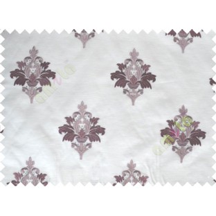 Pure White Purple Natural Dew Drops on Floral Pattern with Transparent Background Polycotton Sheer Curtain-Designs