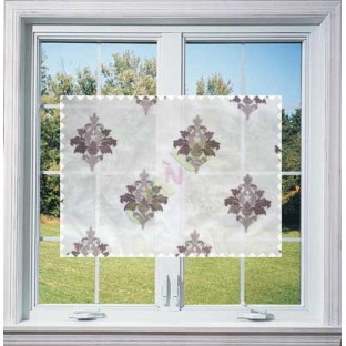 Pure White Purple Natural Dew Drops on Floral Pattern with Transparent Background Polycotton Sheer Curtain-Designs