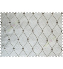 Grey Brown Emb Safavieh Moroccan Pattern Polycotton Main Curtain-Designs