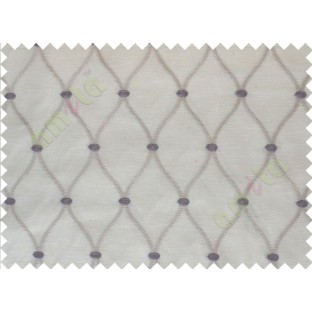 Beige Purple Emb Safavieh Moroccan Pattern with Transparent Background Polycotton Sheer Curtain-Designs