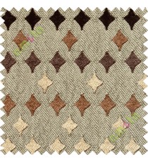 Brown beige geometric polycotton sofa sofa upholstery fabric