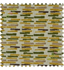 Green brown horizontal break line stack polycotton sofa upholstery fabric