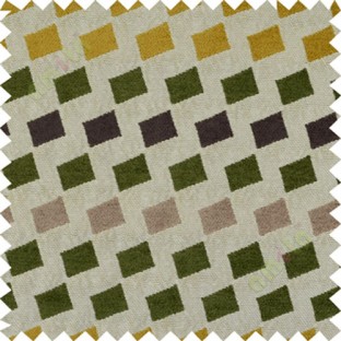 Green square shapes polycotton sofa sofa upholstery fabric