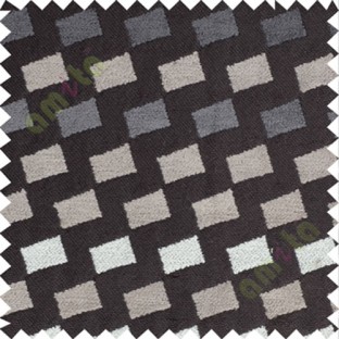 Brown white purple square shapes polycotton sofa sofa upholstery fabric