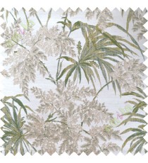 Green beige leaves poly main curtain designs