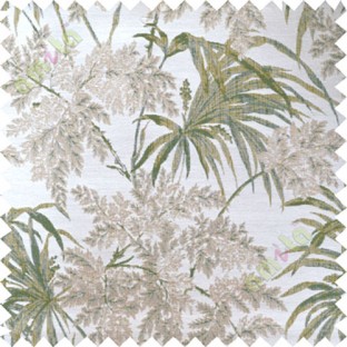 Green beige leaves poly main curtain designs