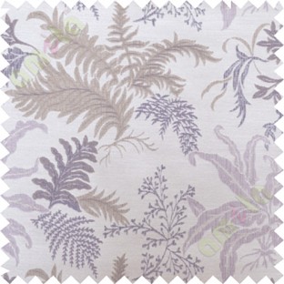 Brown purple cut floral poly main curtain designs