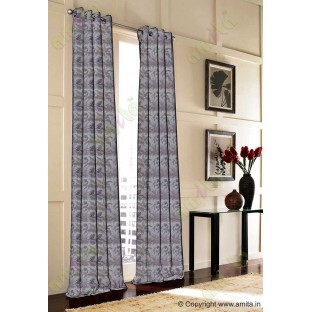 Brown purple cut floral poly main curtain designs