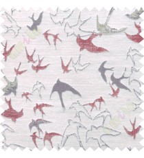 Red grey flying falcon poly main curtain designs
