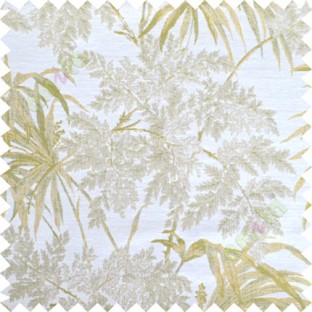 Green beige leaves poly main curtain designs