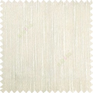 Cream color vertical chenille texture stripes with polyester transparent base fabric sheer curtain