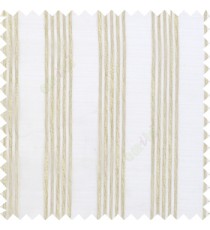 Brown white beige color vertical soft texture thread stripes with transparent fabric poly sheer curtain