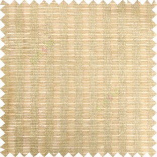Brown beige color vertical bold weaving stripes horizontal support lines with texture polyester transparent base fabric sheer curtain