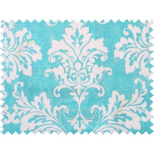 Blue white damask cotton main curtain designs
