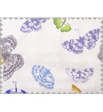 White grey yellow butterfly cotton main curtain designs