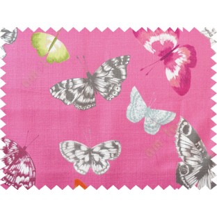 Dark pink black butterfly cotton main curtain designs