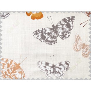 Brown white butterfly cotton main curtain designs