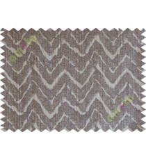 Grey brown wavy curve polycotton main curtain designs