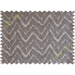 Grey brown wavy curve polycotton main curtain designs