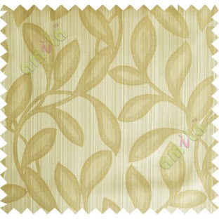 Khaki brown leafy polycotton main curtain designs