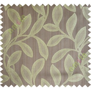 Brown yellow leafy polycotton main curtain designs