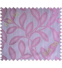 Pink grey leafy polycotton main curtain designs