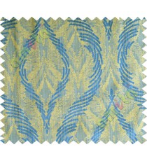 Royal blue yellow lines polycotton main curtain designs