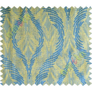 Royal blue yellow lines polycotton main curtain designs