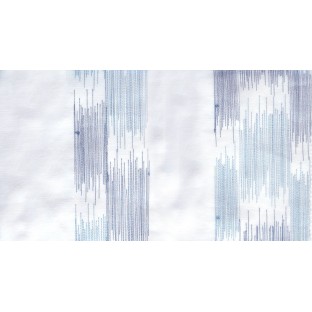 White blue embroidery vertical stripes poly sheer curtain designs