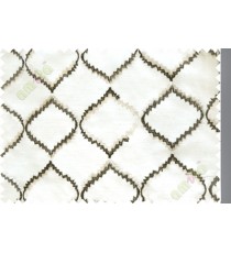 Black and white fench embroidery poly sheer curtain designs